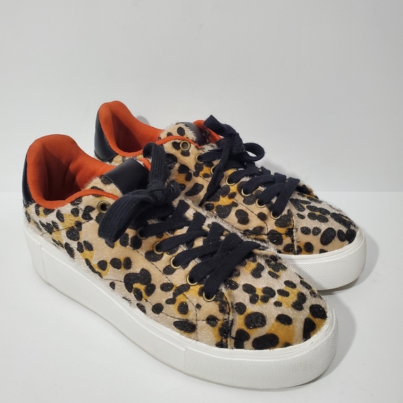 Qupid Leopard Maxmino Platform Sneakers Fits Like 6.5 - Picture 5 of 12